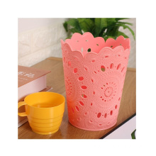 New Style Custom 2.1l Indoor Plastic Waste Paper Lace Trash Can Waste Basket No Lid
